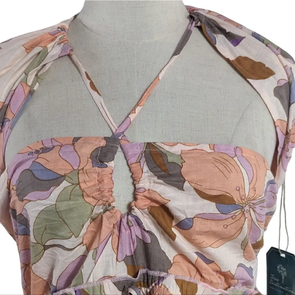 True Destinations Floral Peplum Romper NWT
